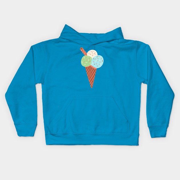 Ice Cream Cone Kids Hoodie by Rebelform